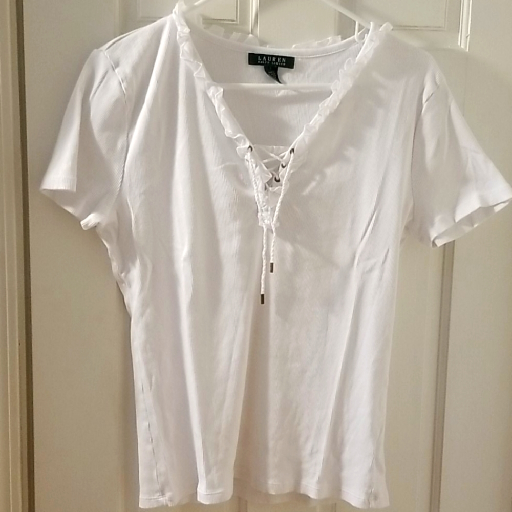 Ralph Lauren lace up t shirt